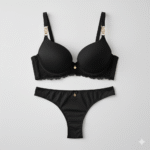 Rose Black Bra Set